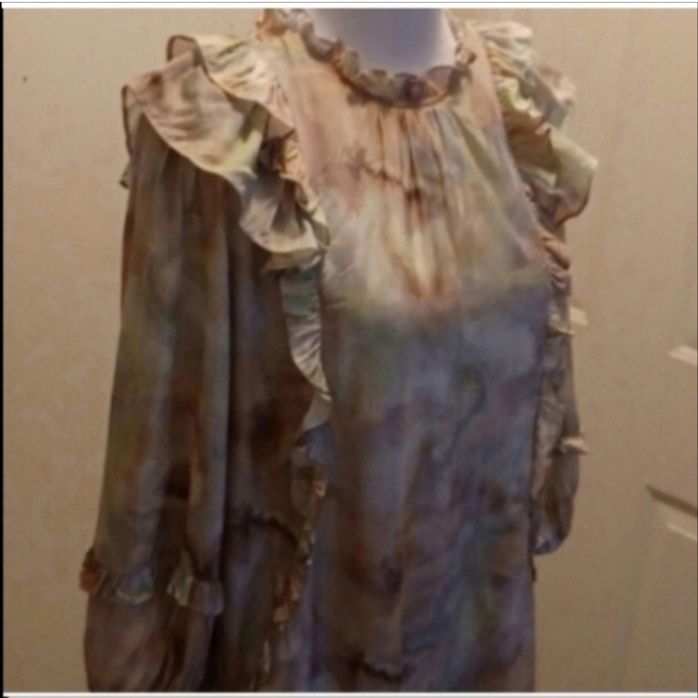 current air los angeles ruffle anthropologie midi small Shift Lagenlook